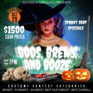 Boos, Brews, and Booze Halloween Flyer